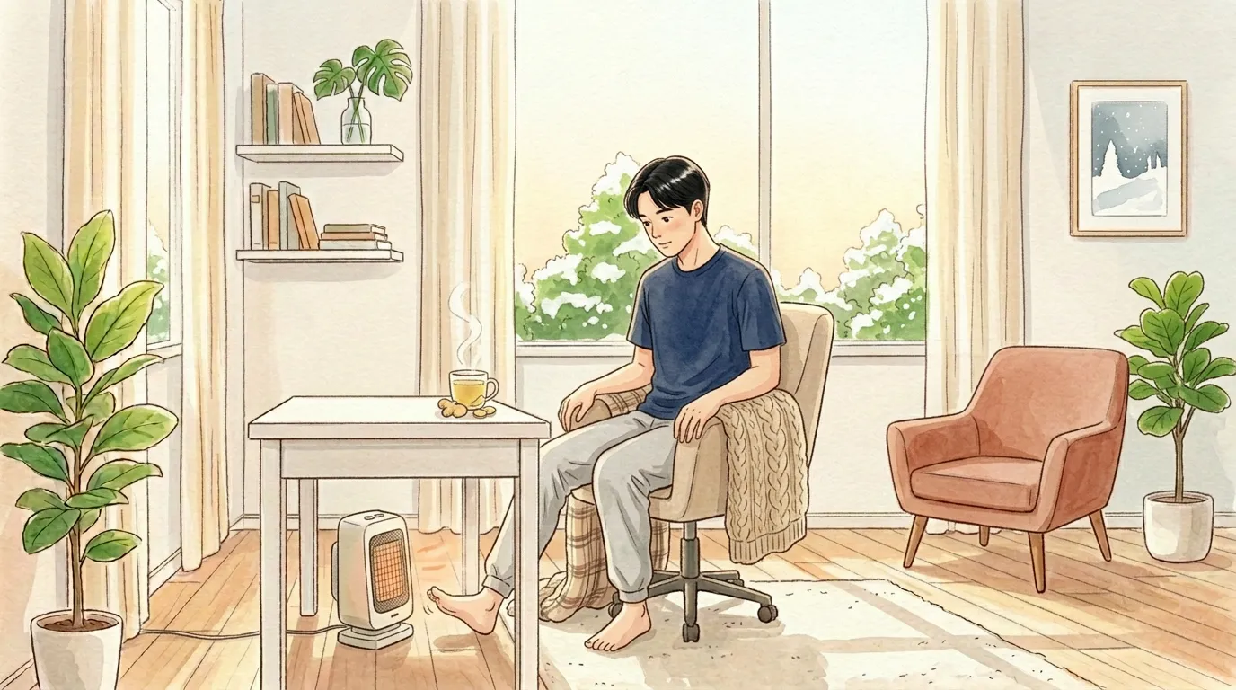 在宅勤務の冷えが気になるときのデスク体操