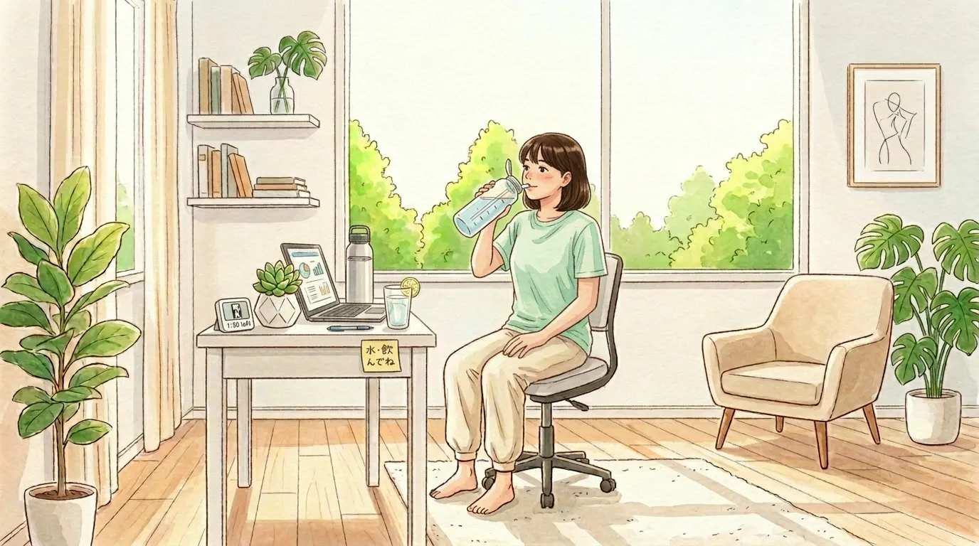 テレワーク中の正しい水分補給