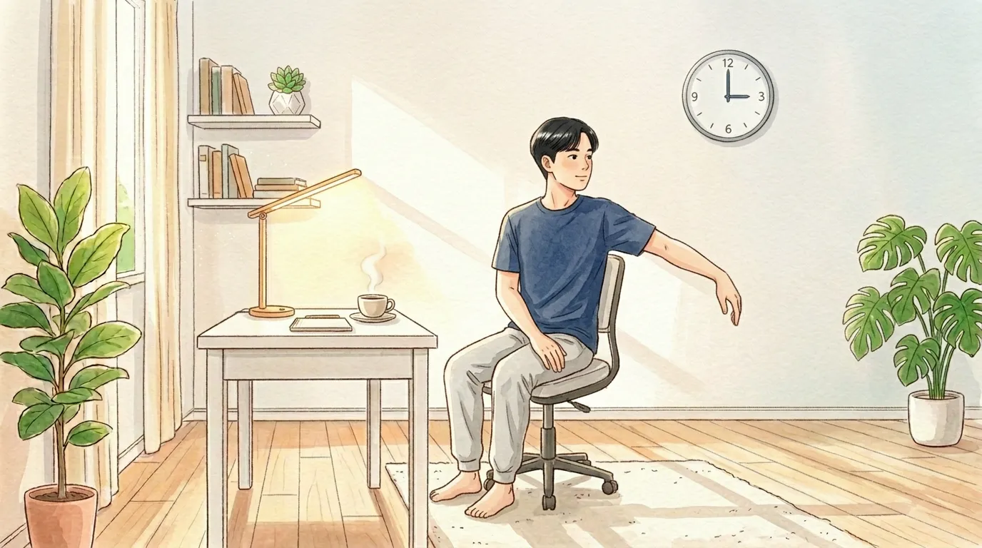 午後3時の眠気対策：デスクでできる覚醒ストレッチ