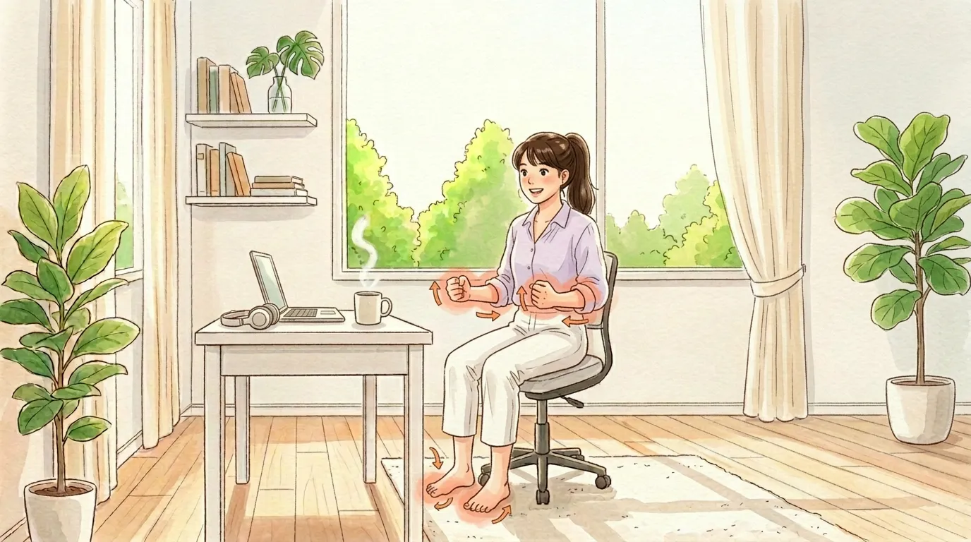 グーパーするだけ。指先からじんわりのイラスト