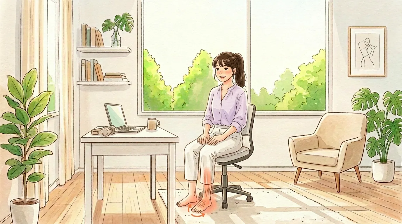 足先を温めるつま先グリグリのイラスト