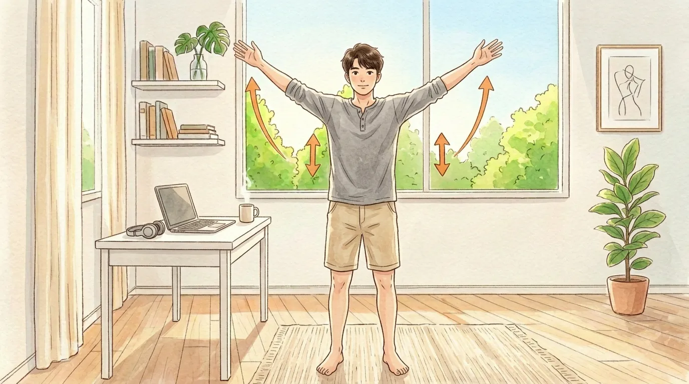 肩・背中の体巡りをサポートするアームサークルのイラスト