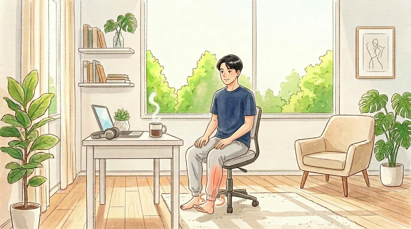 足首くるくる1分ほぐしのイラスト