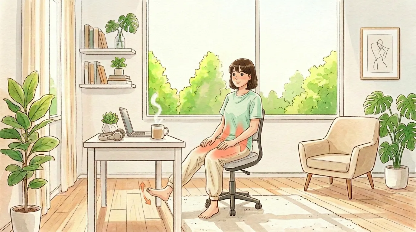 会議中にこっそりできる足ほぐしのイラスト