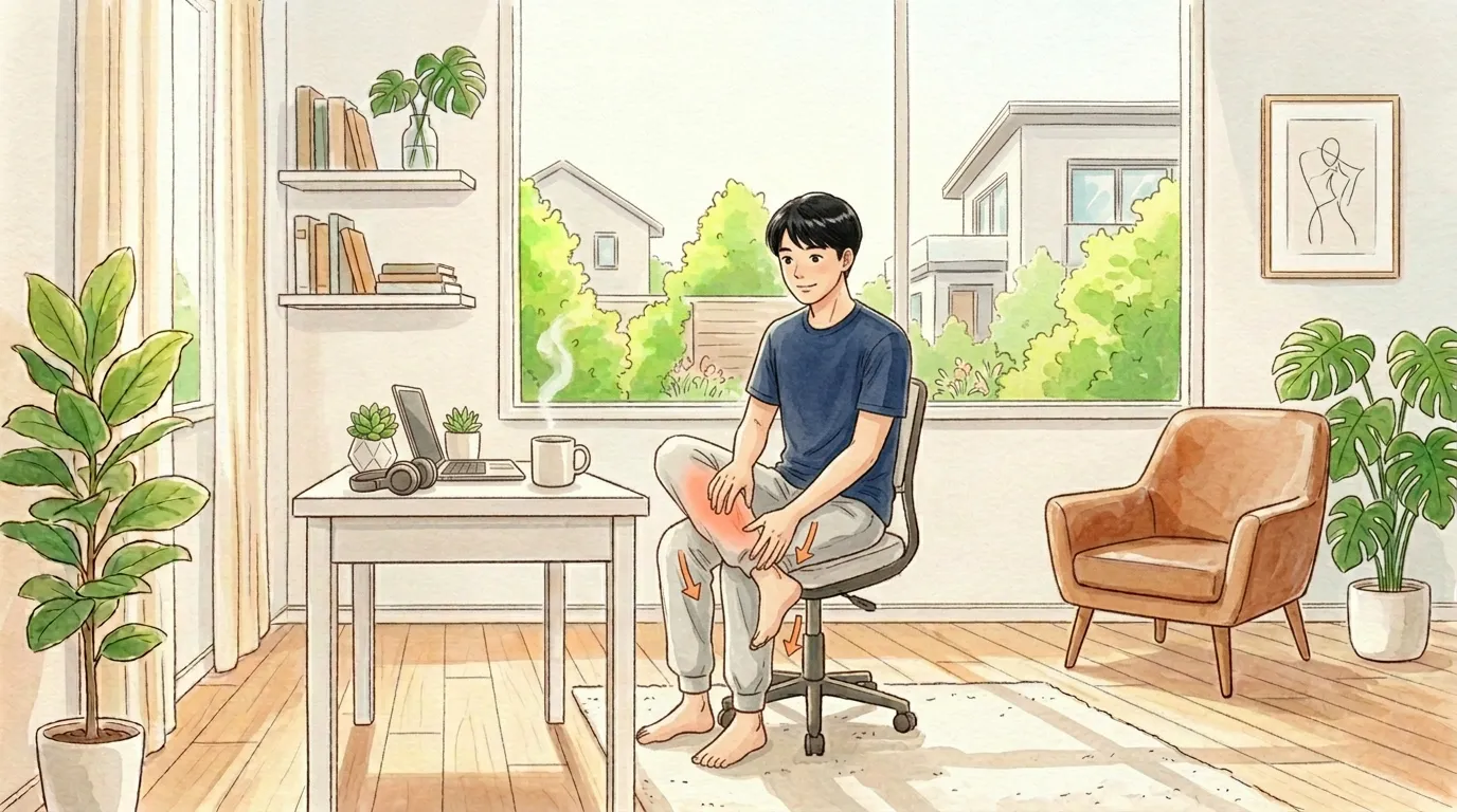 ふくらはぎセルフマッサージのイラスト