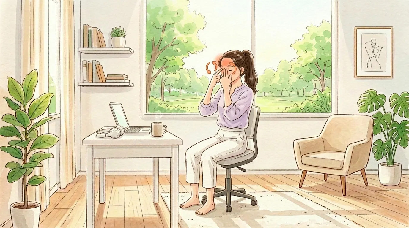 目のまわりほぐし・目頭押しのイラスト