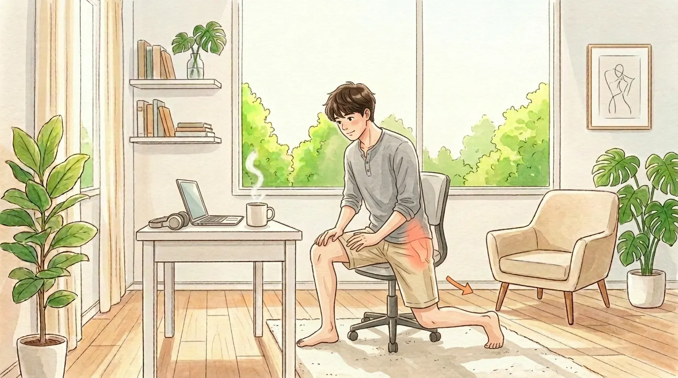 腸腰筋のばし30秒のイラスト