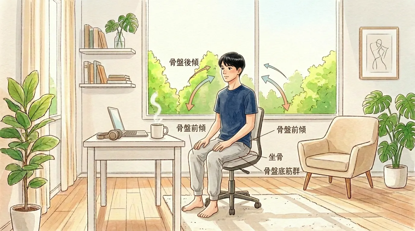 骨盤リセット・座り姿勢チェックのイラスト
