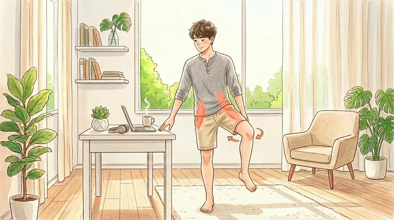 股関節まわし2分ほぐしのイラスト