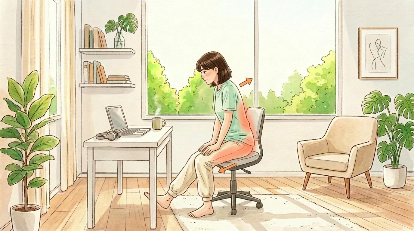 腰・お尻・太もも裏の連動ほぐしのイラスト