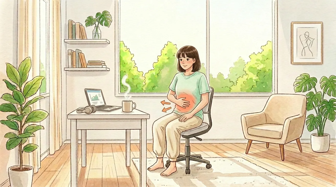 腹式呼吸で気分チェンジ1分のイラスト