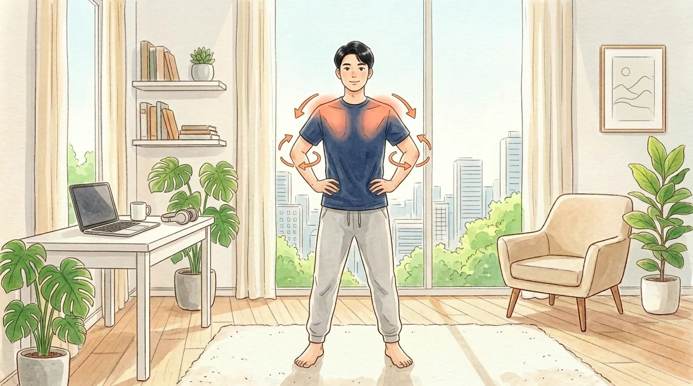 上半身と下半身をつなぐほぐしのイラスト