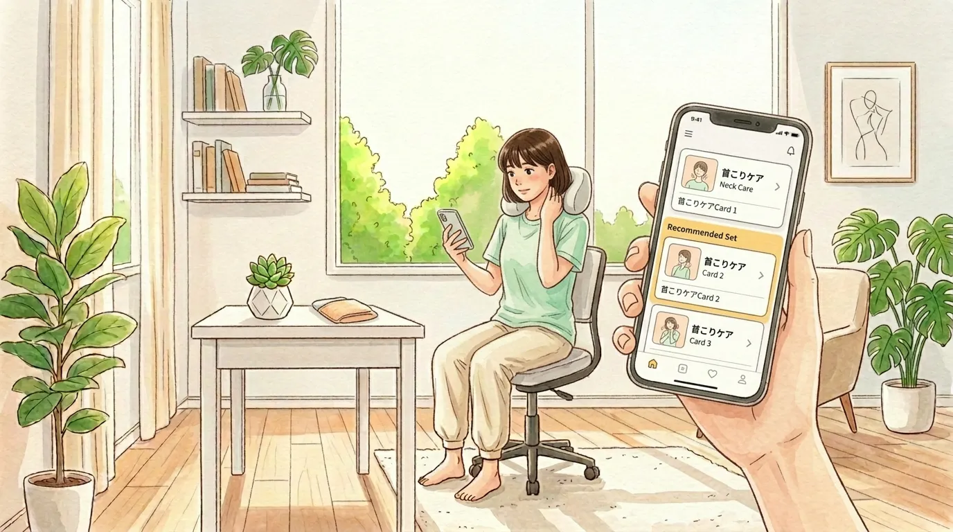 首こりがつらい人向けカード3枚