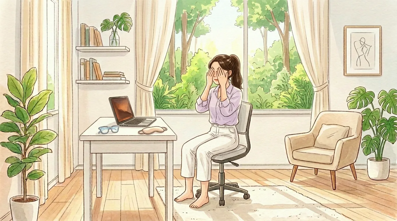 PCを使う人の目の疲れをほぐす首・肩・目のリセット体操