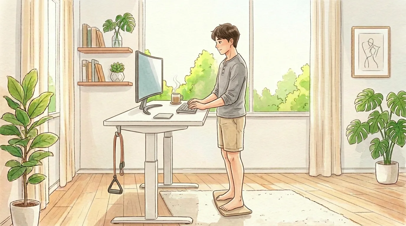 スタンディングデスクと体ケアの組み合わせ
